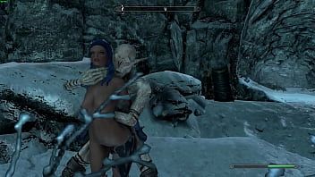 تشغيل Skyrim - Aelith المحارب يخربه العديد من الصيادين