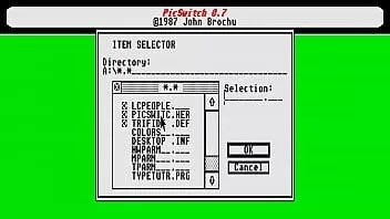 Odtwórz Atari st pic switch v0 7 i zdjęcia bw autorstwa johna brochu i zaawansowane oprogramowanie z 1987 roku uruchamia obrazy ikony obrazu w formacie mac w atari st