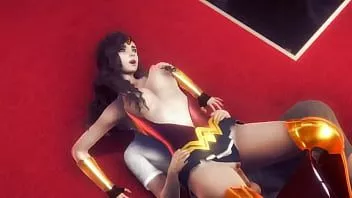 Odtwórz Wonder Woman, nowy cosplay, seks z mężczyzną, animacja hentai